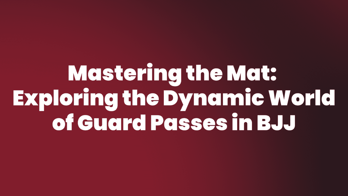 Guard Passes in BJJ